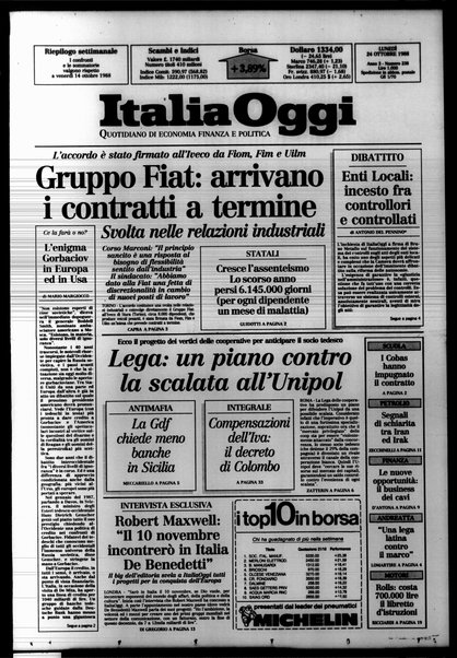 Italia oggi : quotidiano di economia finanza e politica